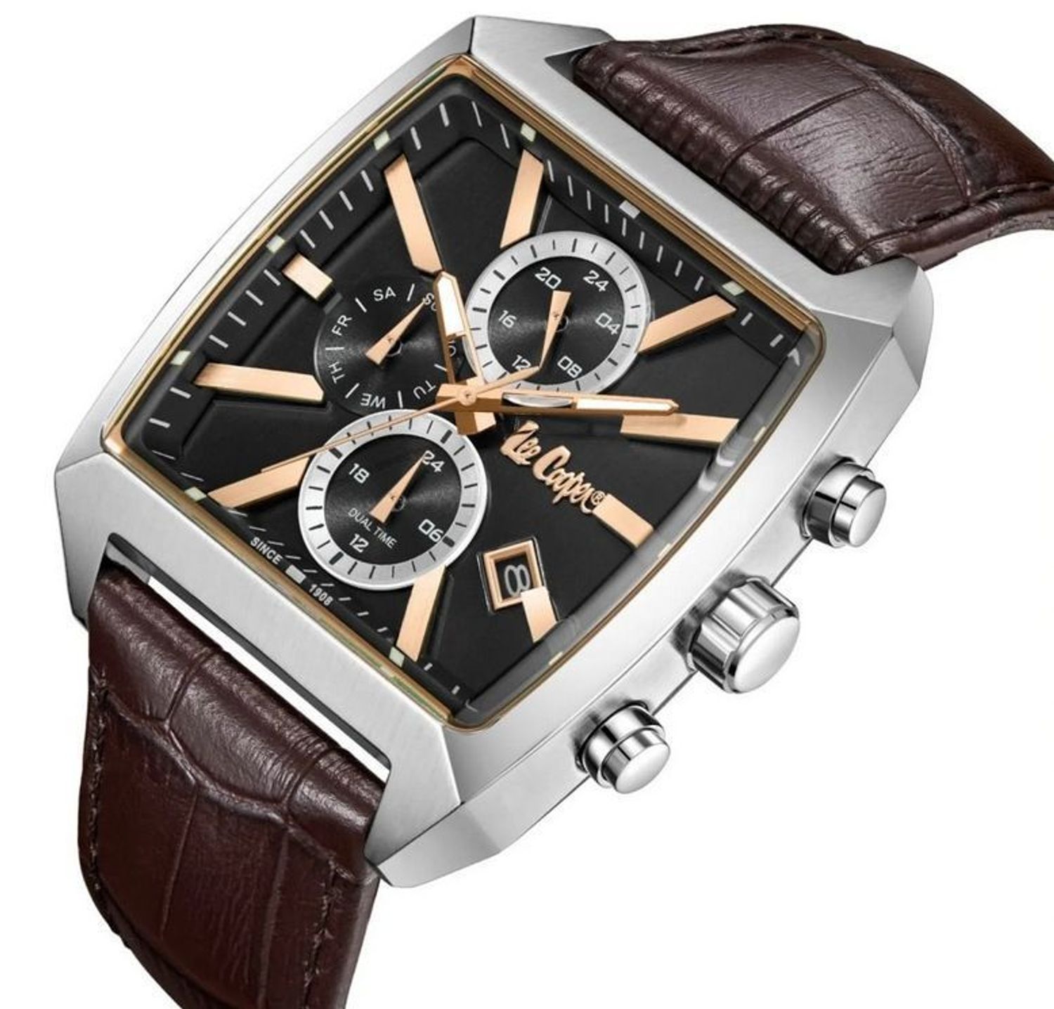 Zegarek Męski Lee Cooper LC08180.362 Skórzany Brązowy Fashion Kwadratowy (2).jpg