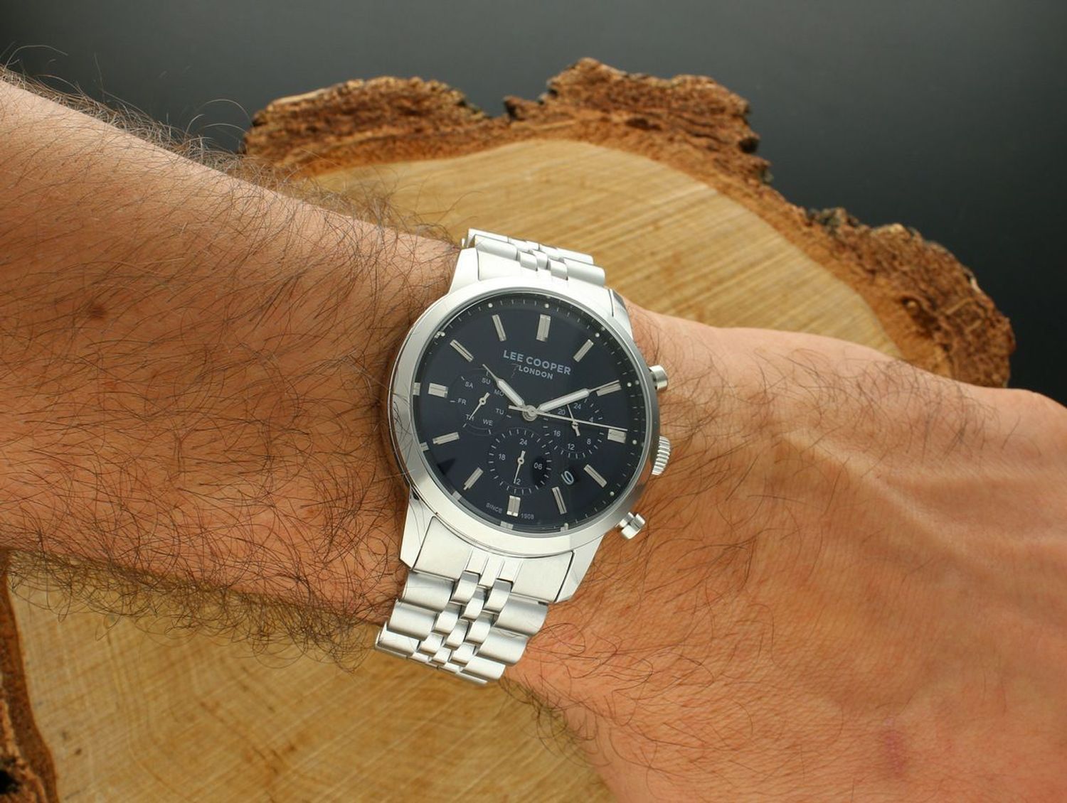 Zegarek Męski Lee Cooper LC08187.390 Granatowy Stalowy Fashion 43 mm (2).jpg