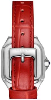Zegarek damski Lee Cooper LC08191.238 czerwony pasek, stalowa koperta, styl fashion (1).jpg