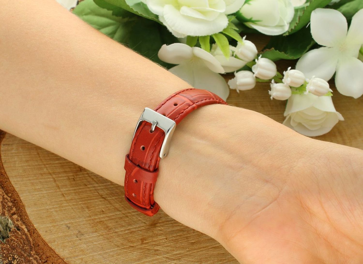 Zegarek damski Lee Cooper LC08191.238 czerwony pasek, stalowa koperta, styl fashion (2).jpg