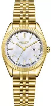 Zegarek damski Lee Cooper LC08210.120, złota koperta i bransoleta, perłowa tarcza, elegancki i subtelny, idealny do letnich i codziennych stylizacji.1.webp