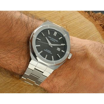 Zegarek męski Lee Cooper LC08234.350, stalowa koperta i bransoleta, czarna tarcza, elegancki i nowoczesny, idealny na letnie dni i codzienne stylizacje.3.jpg