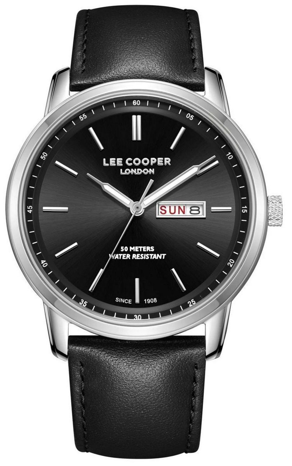 Zegarek męski Lee Cooper LC08235.351 z linii Fashion Summer 25 – elegancki model ze skórzanym paskiem, stalową kopertą i czarną tarczą. Idealny na co dzień i na letnie okazje.1.jpg