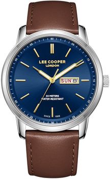 Zegarek męski Lee Cooper LC08235.394, brązowy pasek skórzany, stalowa koperta, granatowa tarcza, elegancki i nowoczesny, idealny do codziennych i wieczorowych stylizacji.1.jpg