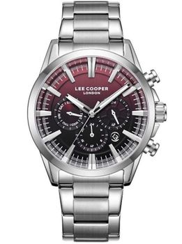 Zegarek męski Lee Cooper LC08305.380 czerwona tarcza, stalowa bransoleta – elegancki + grawer gratis.jpg