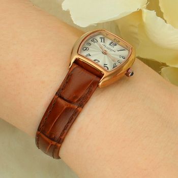 Zegarek damski Lee Cooper LC08315.462 prostokątny różowe złoto – skórzany pasek, elegancki fashion damsi.jpg