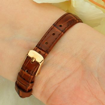 Zegarek damski Lee Cooper LC08315.462 prostokątny różowe złoto – skórzany pasek, elegancki fashion zapięcie.jpg