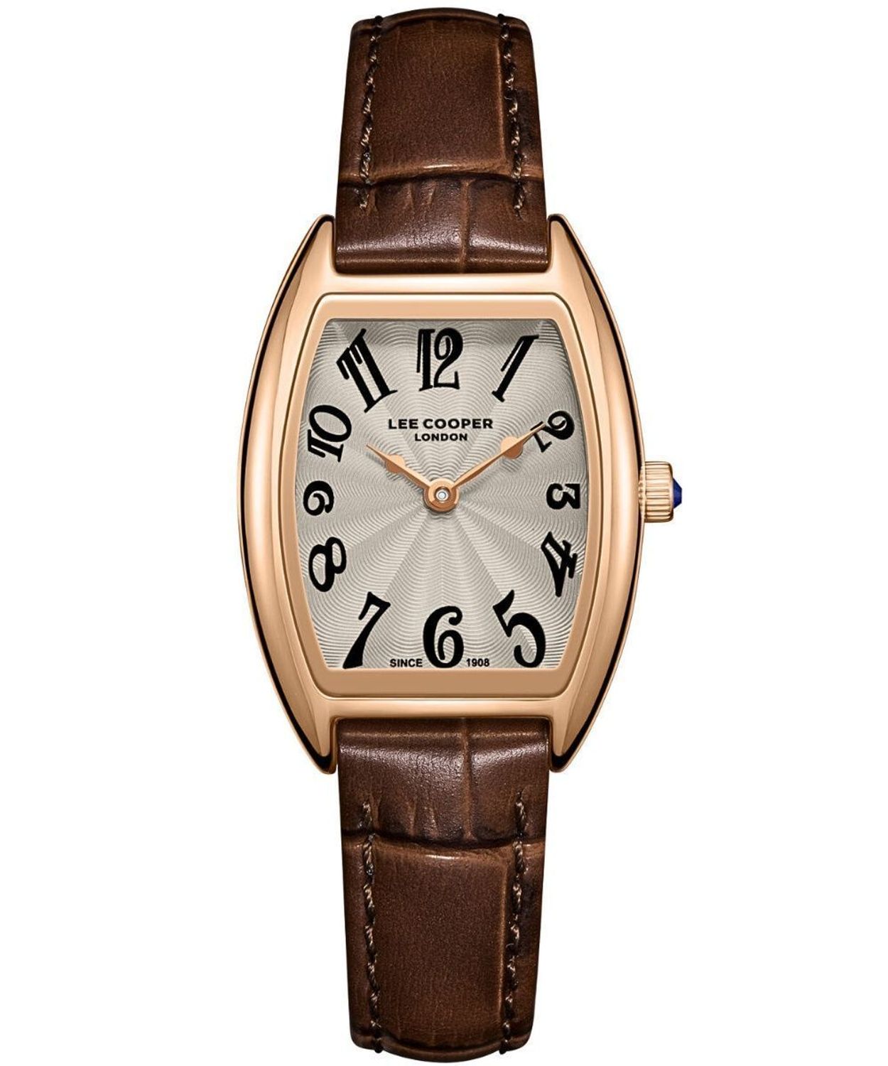 Zegarek damski Lee Cooper LC08315.462 prostokątny różowe złoto – skórzany pasek, elegancki fashion fashion.jpg