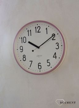 Zegar ścienny LAVVU różowy z płynącym sekundnikiem 30 cm LCS3003 zegar (2).JPG