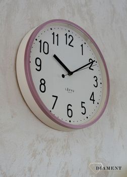 Zegar ścienny LAVVU różowy z płynącym sekundnikiem 30 cm LCS3003 zegar (6).JPG