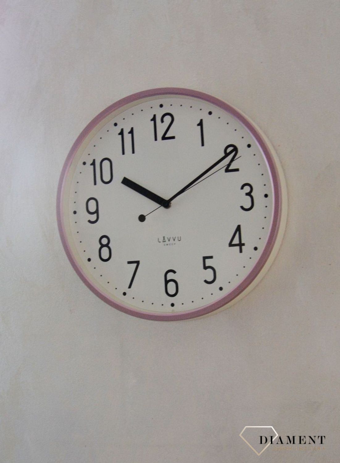 Zegar ścienny LAVVU różowy z płynącym sekundnikiem 30 cm LCS3003. Różowy zegar PASTELS SWEEP . Zegar z płynącym sekundnikiem.  Zegarek ścienny z cichym mechanizmem. Ścienny zegar do pokoju. Zegar ścienny LAVVU na prezent.3.jpg