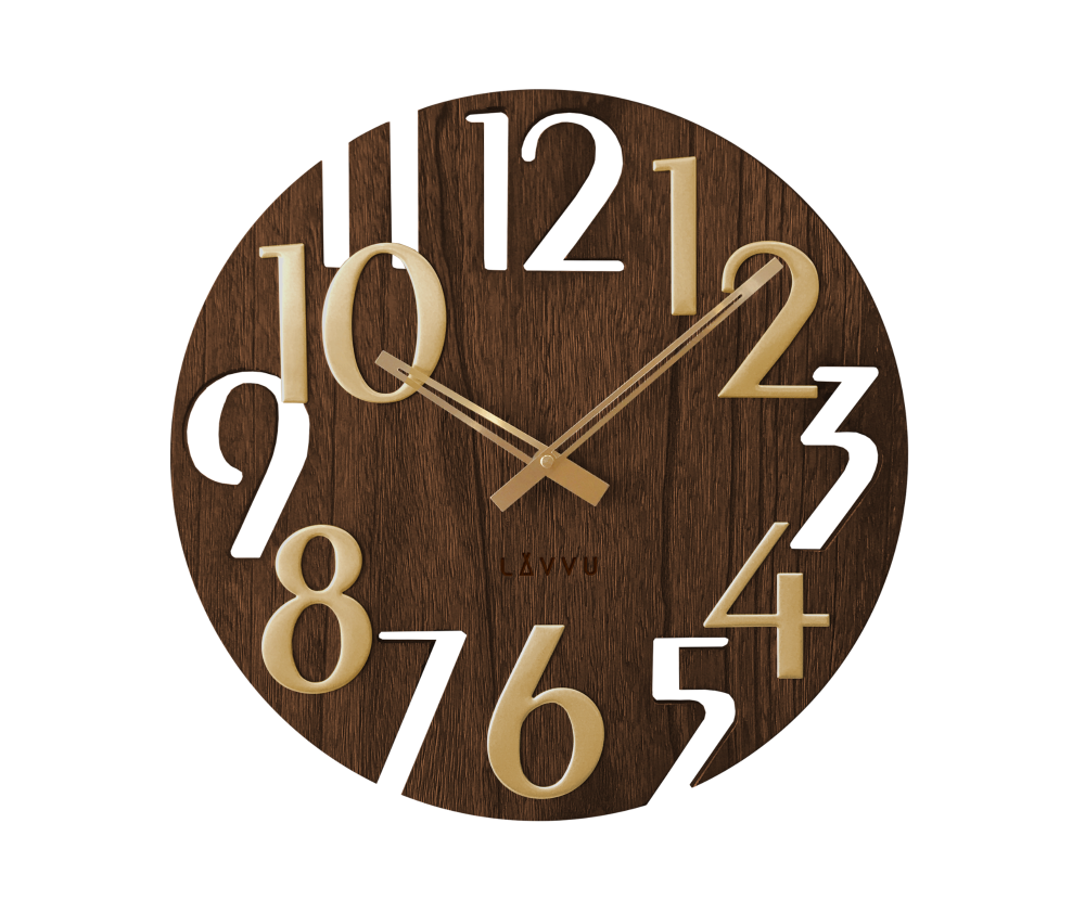 Ścienny zegar LAVVU STYLE Brown Wood LCT1011 Wood.png