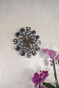 Zegar ścienny z kryształkami 35 cm antracytowy LAVVU CRYSTAL Jewel LCT1031✓Zegary ścienne✓Zegar ścienny z kryształkami (2).JPG