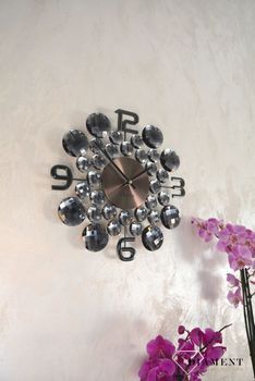 Zegar ścienny z kryształkami 35 cm antracytowy LAVVU CRYSTAL Jewel LCT1031✓Zegary ścienne✓Zegar ścienny z kryształkami (3).JPG