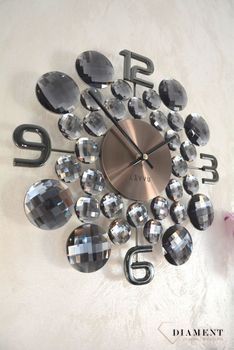 Zegar ścienny z kryształkami 35 cm antracytowy LAVVU CRYSTAL Jewel LCT1031✓Zegary ścienne✓Zegar ścienny z kryształkami (4).JPG