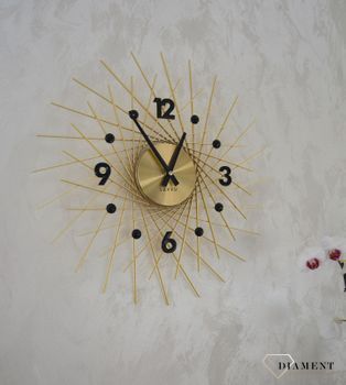 Zegar ścienny złoty z czarnymi detalami LAVVU Lines✓Zegary ścienne✓Zegar ścienny duży✓Nowoczesne zegary (1).JPG