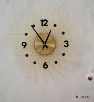 Zegar ścienny złoty z czarnymi detalami LAVVU Lines✓Zegary ścienne✓Zegar ścienny duży✓Nowoczesne zegary (7).JPG