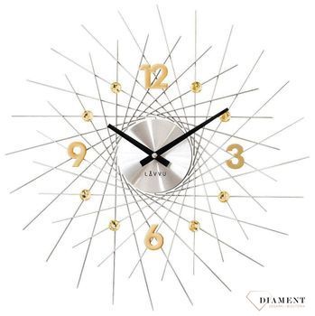 Zegar ścienny Lavvu z kryształkami 50 cm Złoto LCT1054.jpg