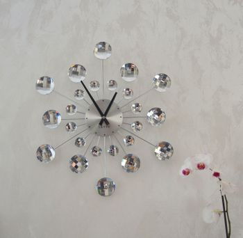 Zegar ścienny Lavvu z dużymi kryształkami 50 cm LAVVU ✓Zegary ścienne✓Zegar ścienny z kryształkami✓Nowoczesne zegary (3).JPG