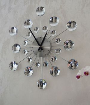 Zegar ścienny Lavvu z dużymi kryształkami 50 cm LAVVU ✓Zegary ścienne✓Zegar ścienny z kryształkami✓Nowoczesne zegary (4).JPG