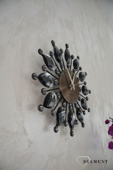 Zegar ścienny Lavvu z kryształkami 33 cm antracytowy LAVVU LCT1121✓Zegary ścienne✓Zegar ścienny z kryształkami (5).JPG