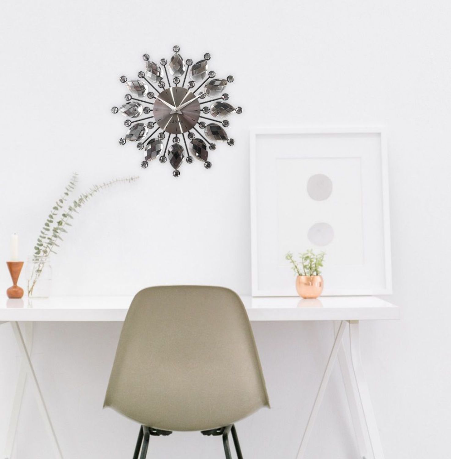 Zegar ścienny Lavvu z kryształkami 33 cm antracytowy LAVVU LCT1121 (1).jpg