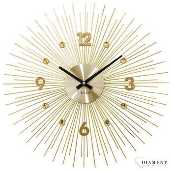 Zegar ścienny 49cm z kryształkami w kolorze Złoty Lavvu LCT1142.jpg