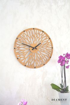 Zegar ścienny drewniany 50 cm Lavvu LCT1181 w okrągłym kształcie, o ażurowym wzorze. ✓Zegary ścienne✓Zegar ścienny nowoczesny (1).JPG