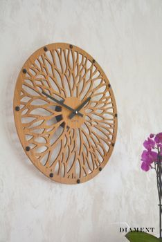 Zegar ścienny drewniany 50 cm Lavvu LCT1181 w okrągłym kształcie, o ażurowym wzorze. ✓Zegary ścienne✓Zegar ścienny nowoczesny (6).JPG