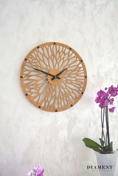 Zegar ścienny drewniany 50 cm Lavvu LCT1181 w okrągłym kształcie, o ażurowym wzorze. ✓Zegary ścienne✓Zegar ścienny nowoczesny (9).JPG