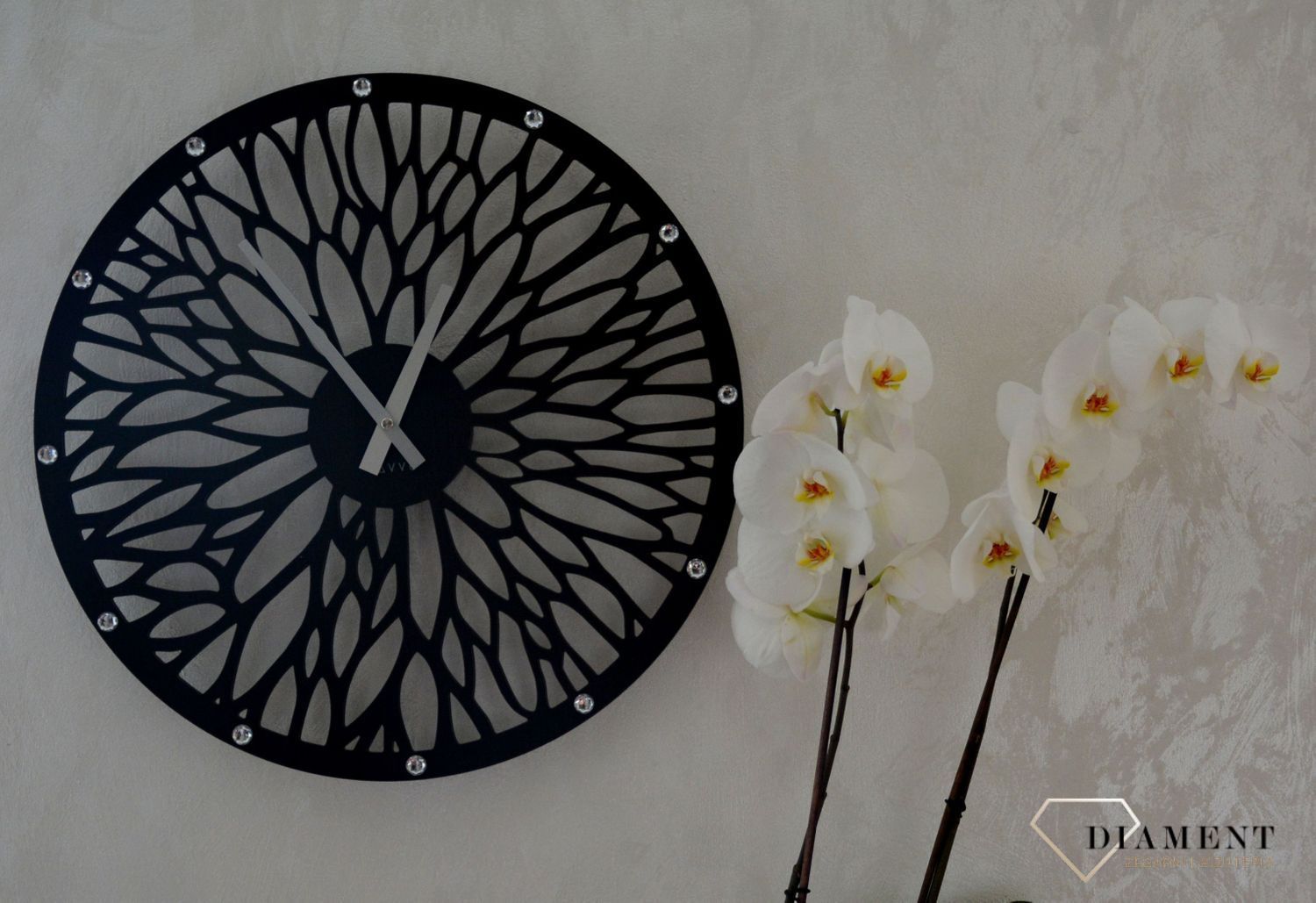 Nowoczesny Zegar ścienny drewniany czarny.2.jpg