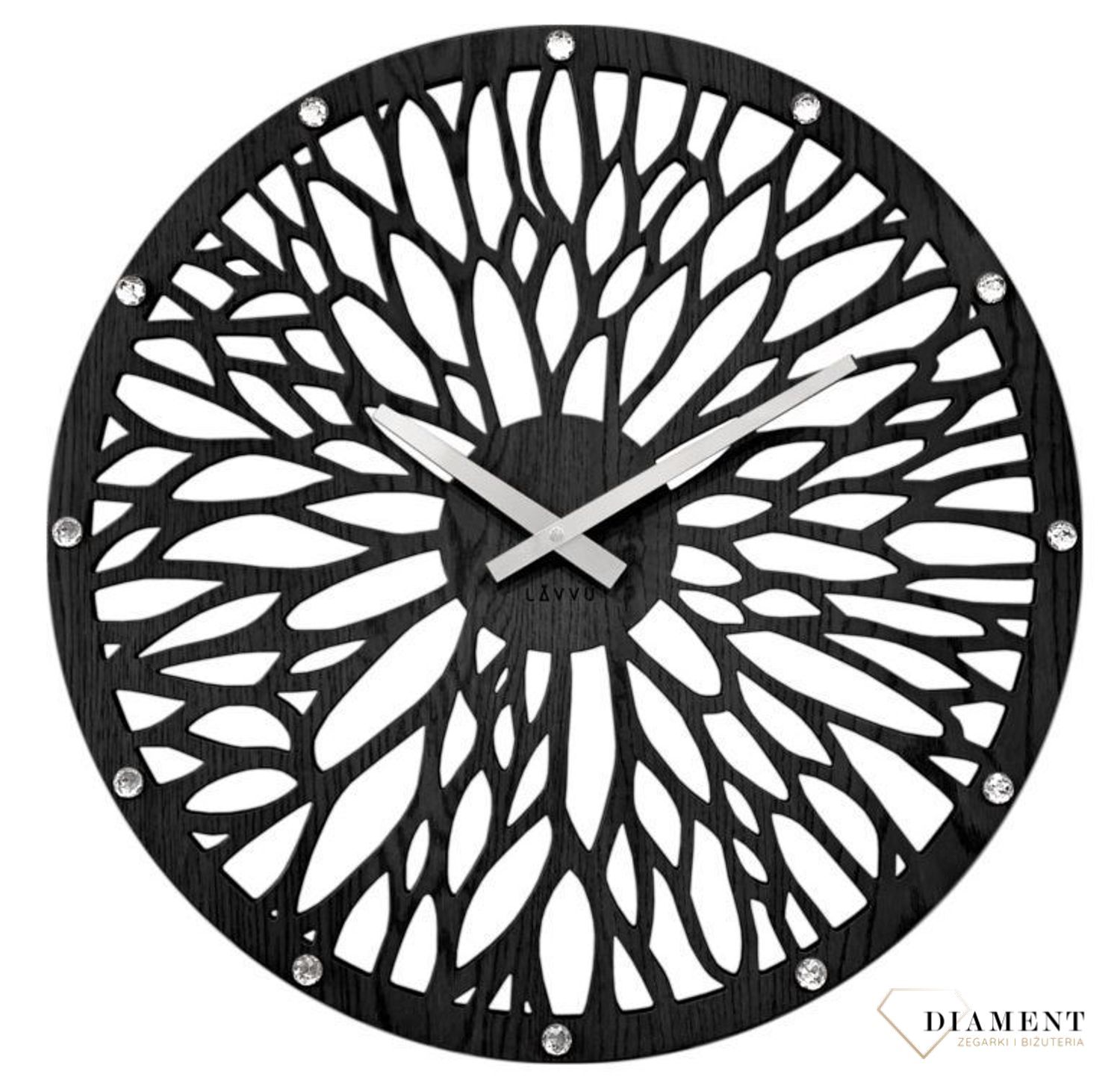 Nowoczesny Zegar ścienny drewniany czarny.2.jpg