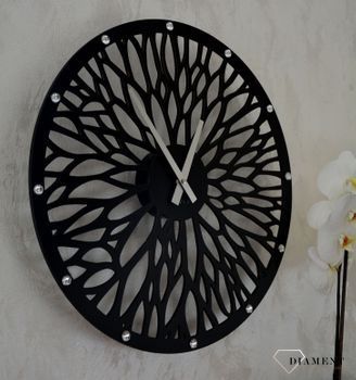 Imponujący zegar wykonany z drewna w kolorze czarnym całkowicie odmieni wnętrze Twojego domu. ✓ Nowoczesne zegary✓ Nowoczesny zegar ścienny drewniany czarny  (5).JPG