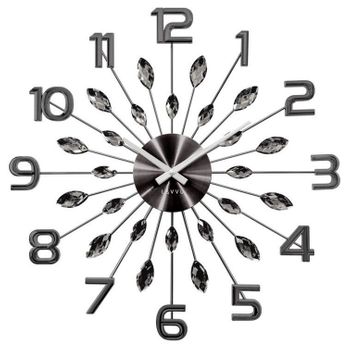 Zegar ścienny 49cm z kryształkami w kolorze antracytowym Cristal Lavvu LCT1191.jpg