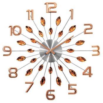 Zegar ścienny 49cm z kryształkami w kolorze rose gold Cristal Lavvu LCT1192 (1).jpg