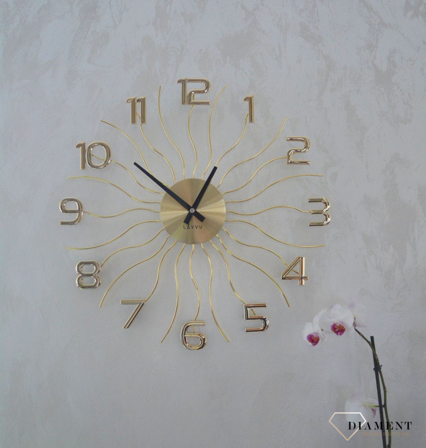 Zegar ścienny LAVVU Sun LCT1221 ✅ Nowoczesny zegar na ścianę w kolorze złotym ✅.jpg