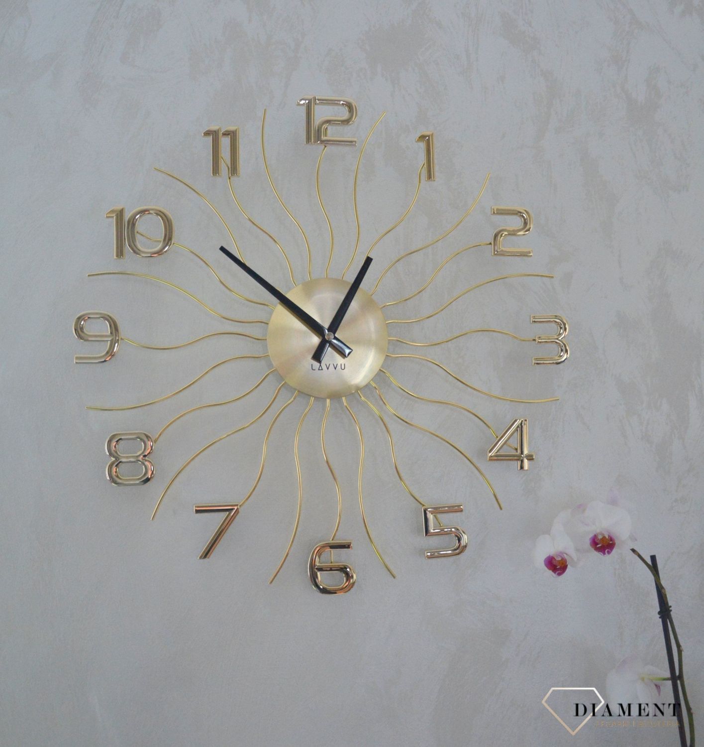 Zegar ścienny LAVVU Sun LCT1221 ✅ Nowoczesny zegar na ścianę w kolorze złotym ✅.jpg