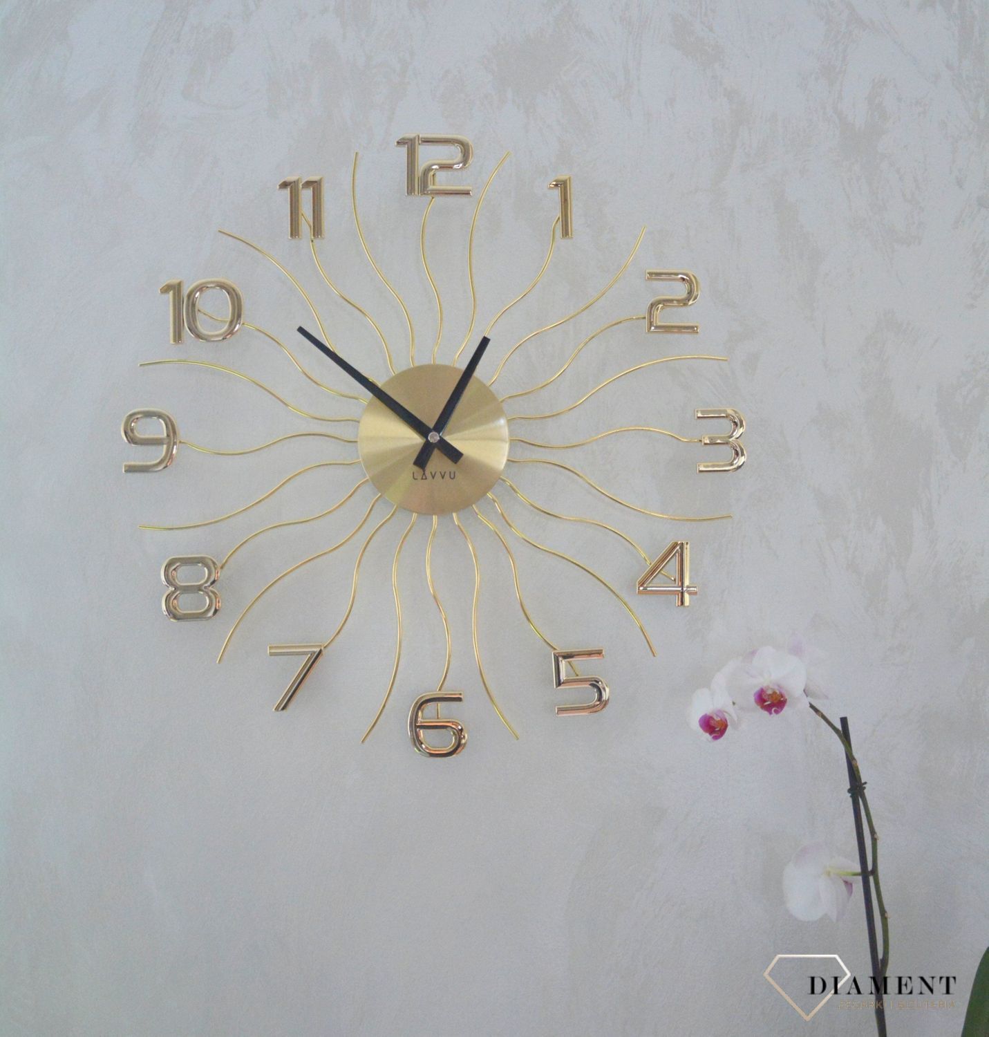 Zegar ścienny LAVVU Sun LCT1221 ✅ Nowoczesny zegar na ścianę w kolorze złotym ✅.jpg