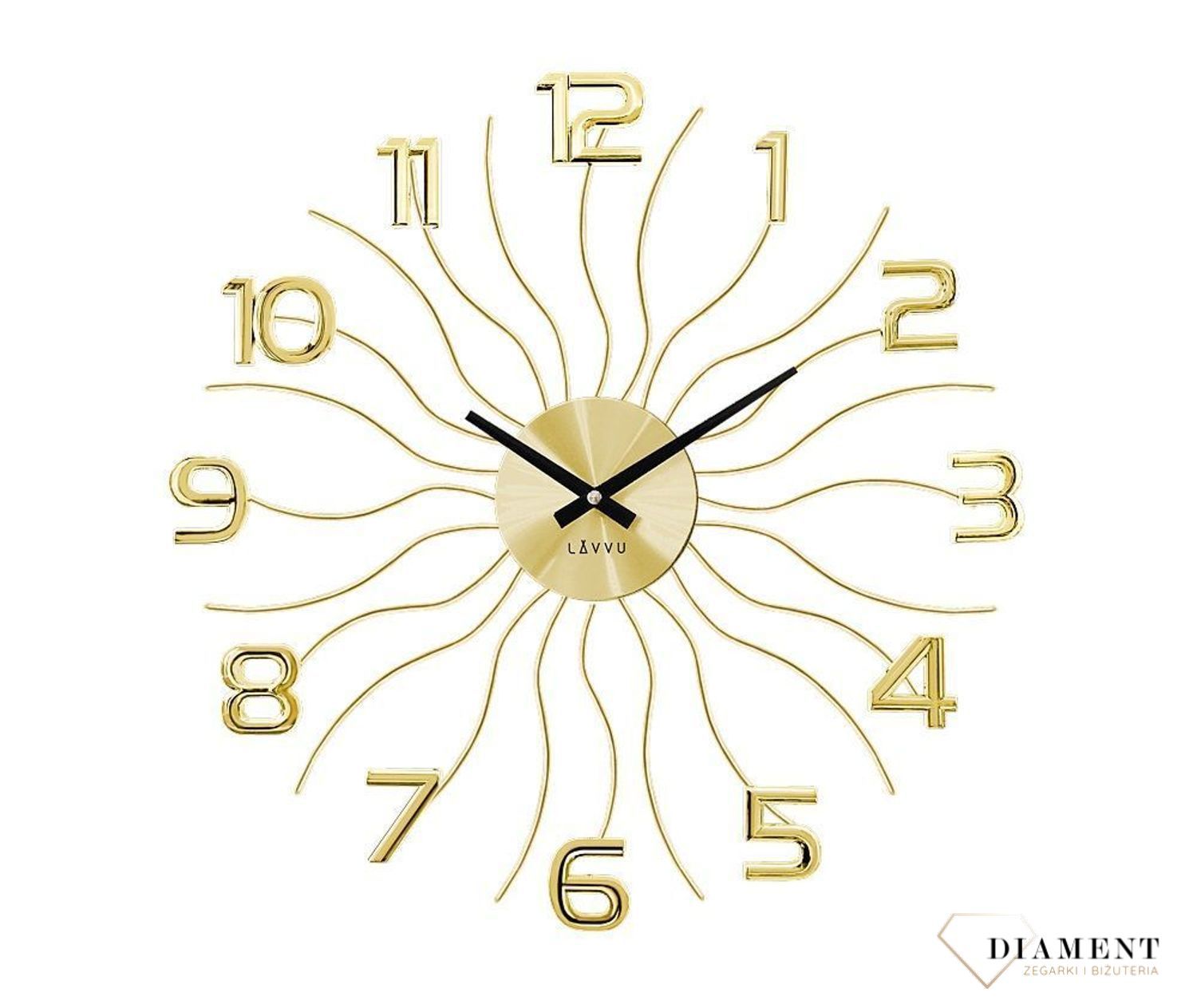 Zegar ścienny LAVVU Sun LCT1221 ✅ Nowoczesny zegar na ścianę w kolorze złotym ✅.jpg