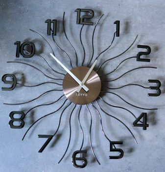 Zegar ścienny 49cm LAVVU  antracytowy LCT1222 ✅ Nowoczesny zegar na ścianę w kolorze antracytowym. Nowoczesny szary zegar (1).JPG