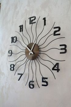 Zegar ścienny 49cm LAVVU  antracytowy LCT1222 ✅ Nowoczesny zegar na ścianę w kolorze antracytowym. Nowoczesny szary zegar (2).JPG