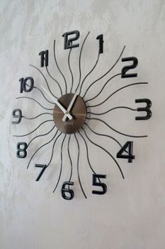 Zegar ścienny 49cm LAVVU  antracytowy LCT1222 ✅ Nowoczesny zegar na ścianę w kolorze antracytowym. Nowoczesny szary zegar (4).JPG