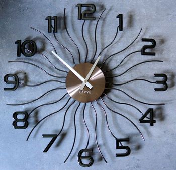 Zegar ścienny 49cm LAVVU  antracytowy LCT1222 ✅ Nowoczesny zegar na ścianę w kolorze antracytowym. Nowoczesny szary zegar (5).JPG