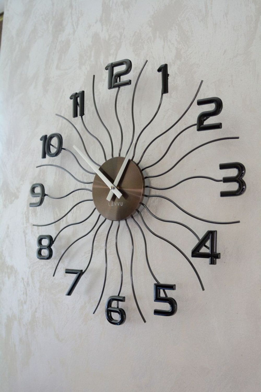 Zegar ścienny 49cm z kryształkami Cristal LAVVU  antracytowy LCT1222.jpg