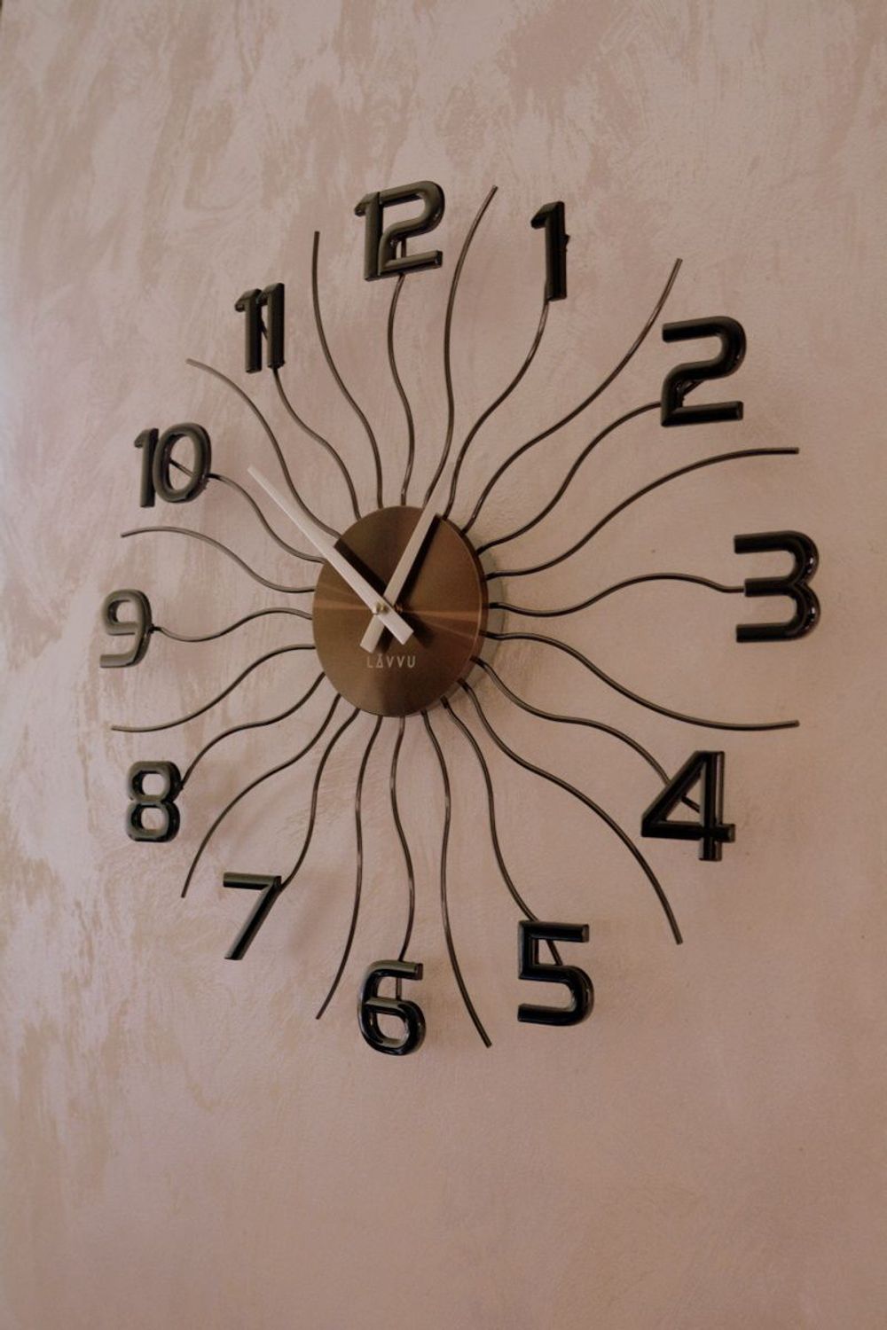 Zegar ścienny 49cm z kryształkami Cristal LAVVU  antracytowy LCT1222.jpg