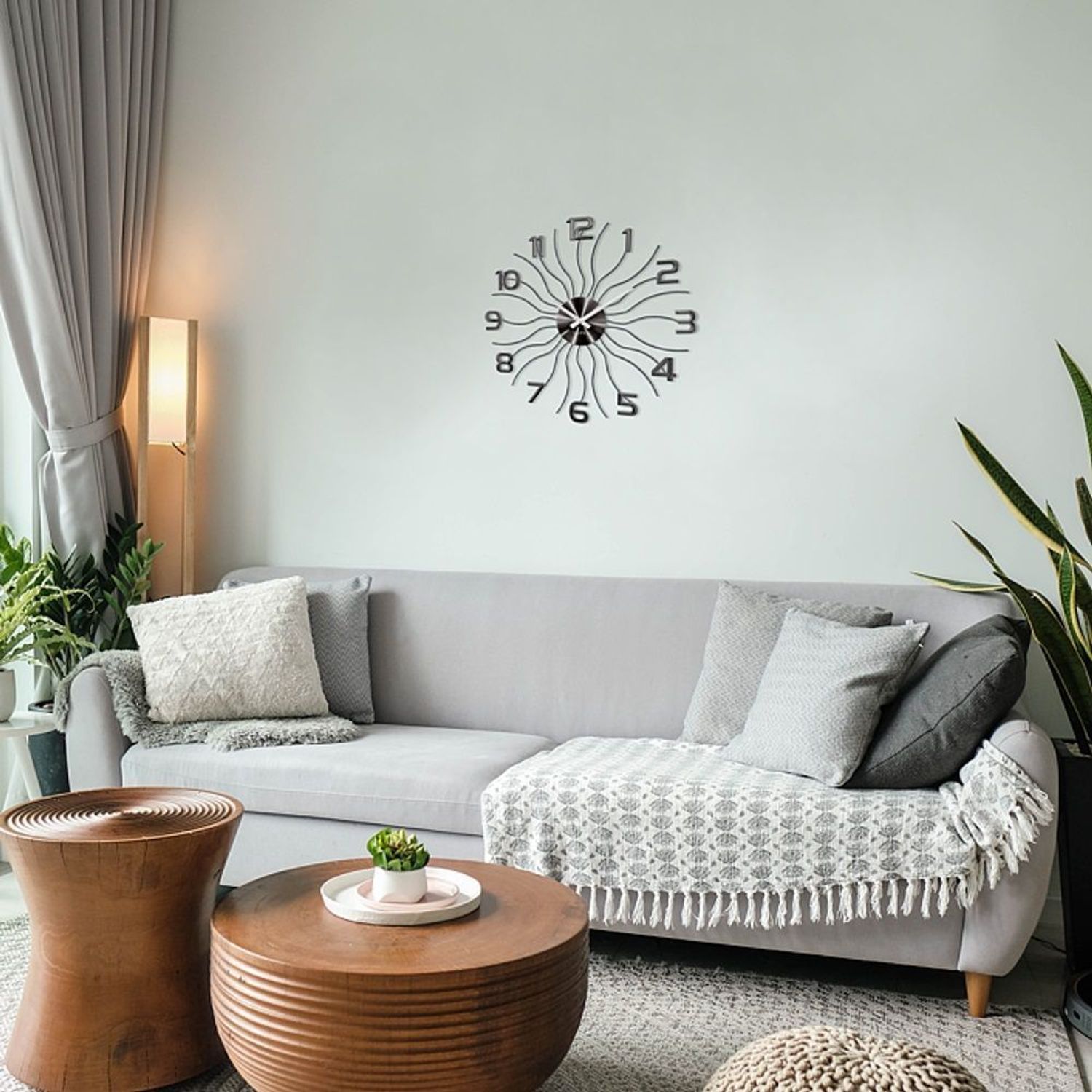 Zegar ścienny 49cm z kryształkami Cristal LAVVU  antracytowy LCT1222.jpg