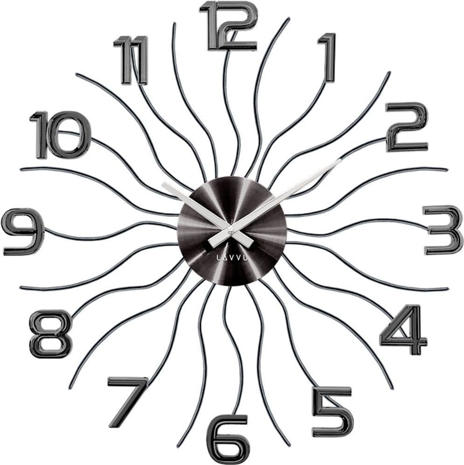 Zegar ścienny 49cm z kryształkami Cristal LAVVU  antracytowy LCT1222.jpg