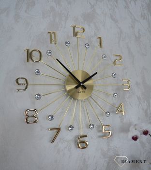 Zegar ścienny LAVVU CRYSTAL Sun LCT1231 ✅ Nowoczesny zegar na ścianę w kolorze złotym (1).JPG