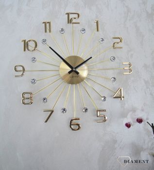 Zegar ścienny LAVVU CRYSTAL Sun LCT1231 ✅ Nowoczesny zegar na ścianę w kolorze złotym (2).JPG