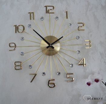 Zegar ścienny LAVVU CRYSTAL Sun LCT1231 ✅ Nowoczesny zegar na ścianę w kolorze złotym (3).JPG